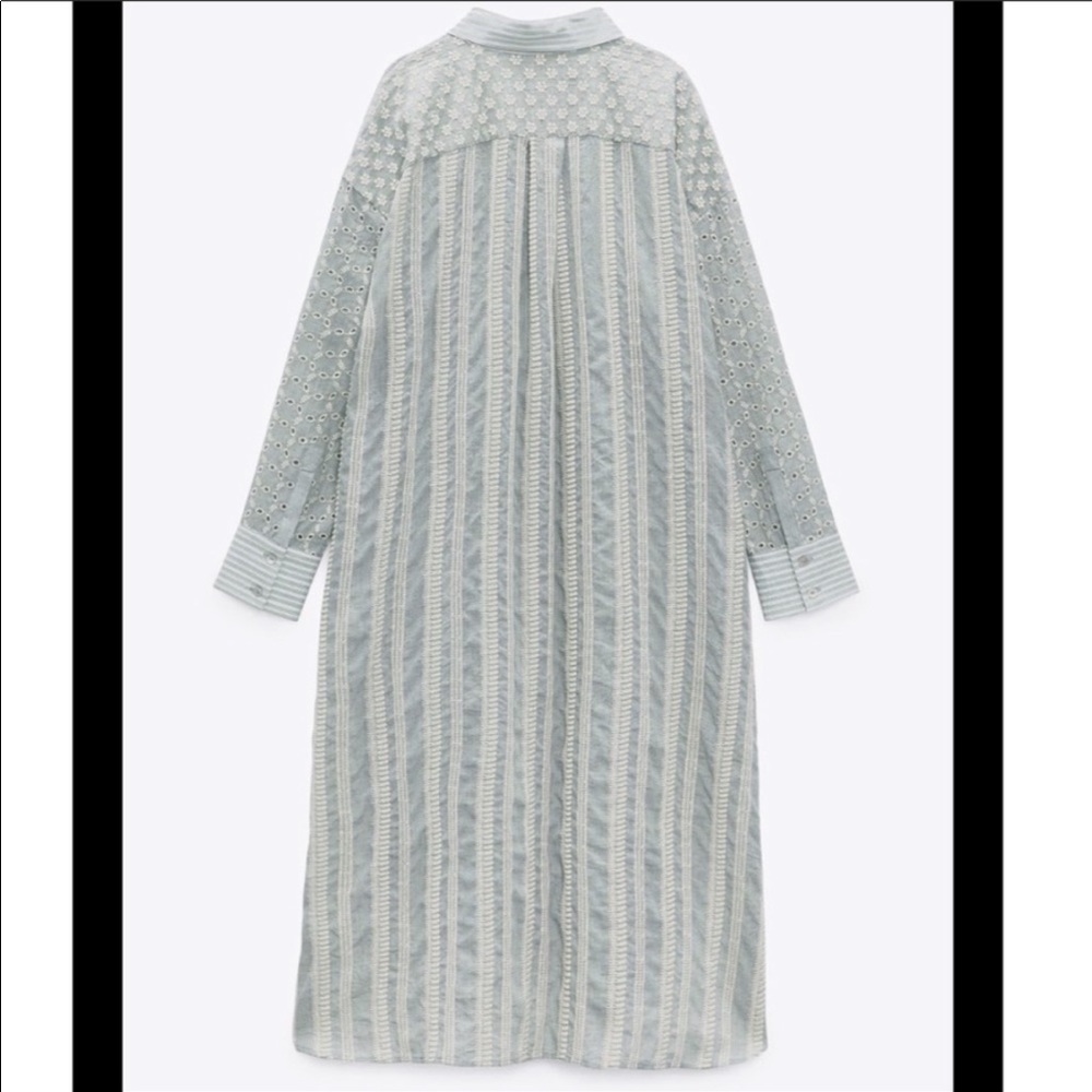 Zara open knit embroidery patchwork dress tunic duster - Picture 14 of 15